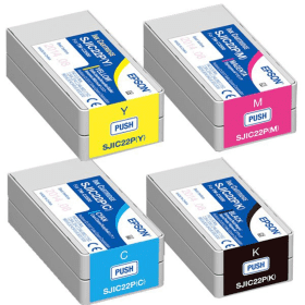 Epson SJIC22P (C33S02060) Original Black & Color Ink Cartridge-4 Pack