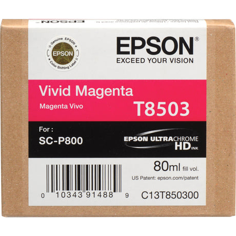 Epson T8503 UltraChrome HD Vivid Magenta Ink Cartridge, T850300