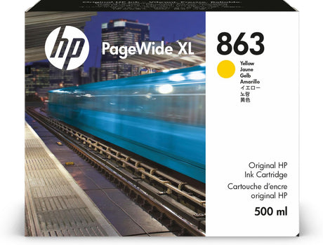 HP 863 500-ml Yellow Pagewide XL Ink Cartridge, F9K39A