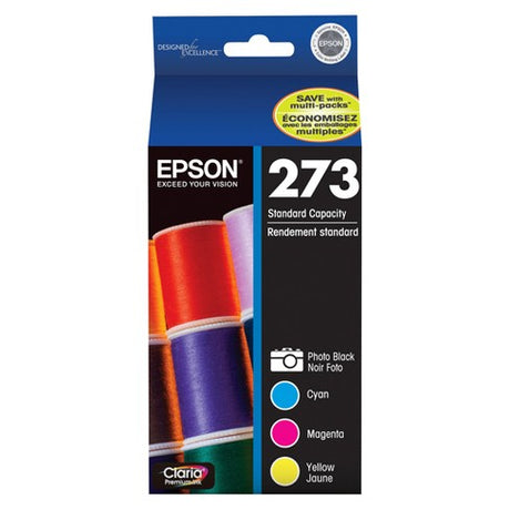 Original Epson 273 Photo Black, Cyan, Magenta, Yellow Ink Cartridges