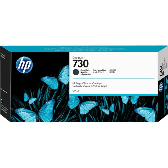 Original HP 730 300-ml (P2V71A) Matte Black Ink Cartridge