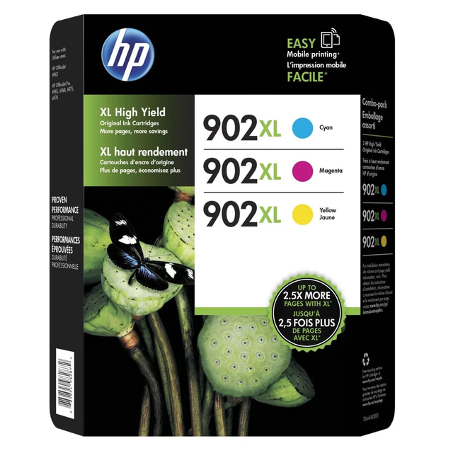 Original HP 902XL Cyan, Magenta & Yellow Ink Cartridge