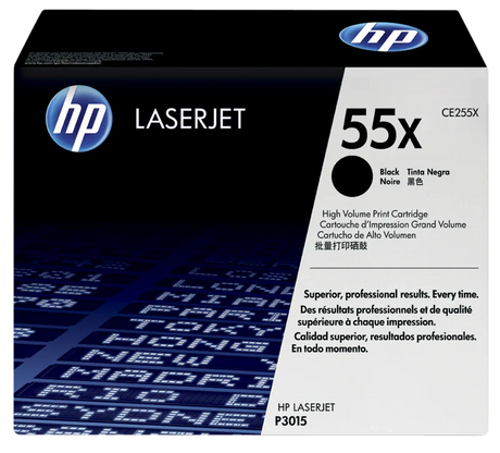 HP 55X High Yield Black LaserJet Toner Cartridge, CE255X