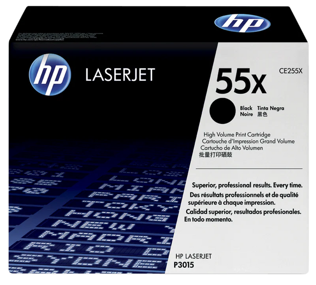 HP 55X High Yield Black LaserJet Toner Cartridge, CE255X