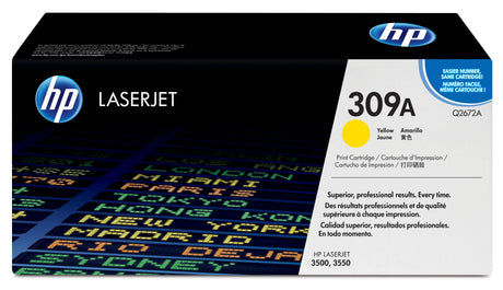 HP 309A Yellow Laser Toner Cartridge, Q2672A