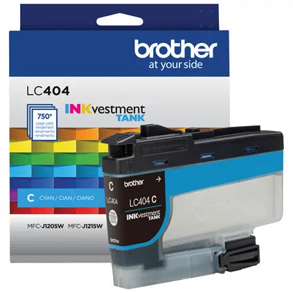 Brother LC404 Standard-Yield Cyan Ink Cartridge, LC404C