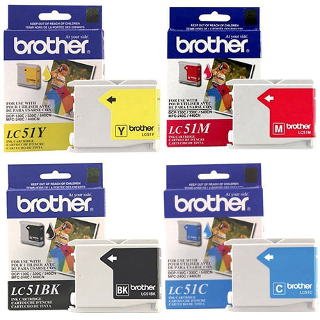 Brother LC51 Black, Cyan, Magenta & Yellow Ink Cartridge