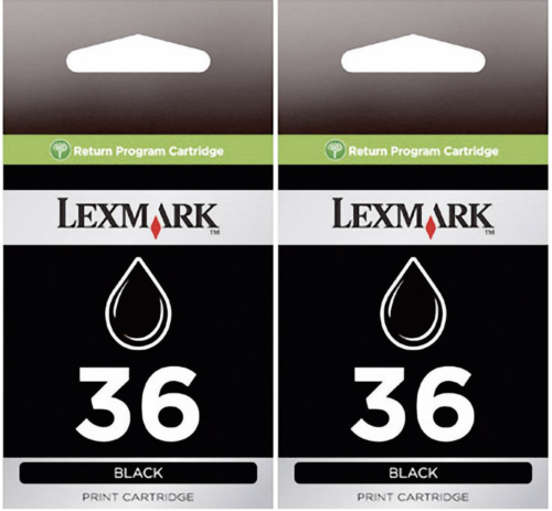 New Genuine Lexmark 36 2PK Ink Cartridges Box X Series X4650 X3650