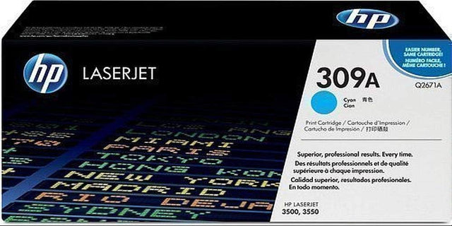 Original HP 309A Standard-Yield Cyan Toner Cartridge, Q2671A