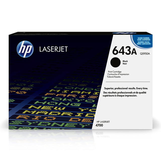 Genuine HP 643A Standard-Yield Black Laser Toner Cartridge, Q5950A