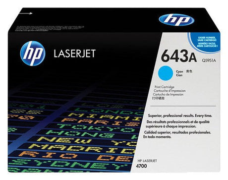 Genuine HP 643A Standard-Yield Cyan Laser Toner Cartridge, Q5951A