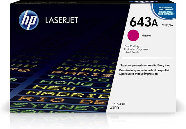 Genuine HP 643A Standard-Yield Magenta Laser Toner Cartridge, Q5953A