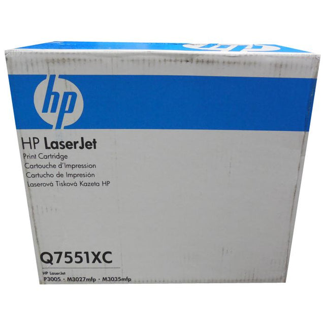 HP 51X Black High Yield Original LaserJet Toner Cartridge, Q7551X