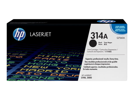 Original HP 314A Standard-Yield Black Toner Cartridge, Q7560A