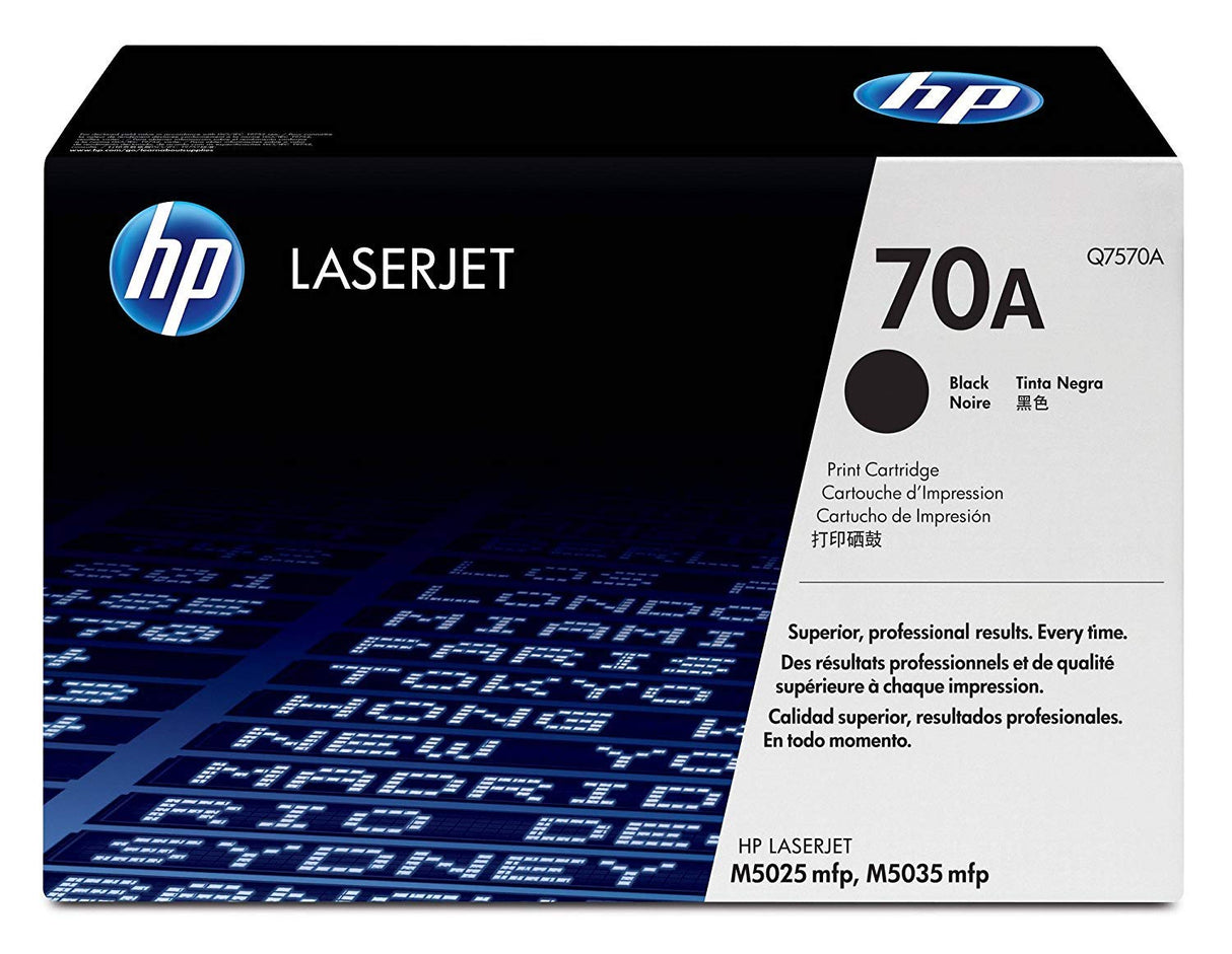 Original HP 70A Standard-Yield Black Laser Toner Cartridge, Q7570A