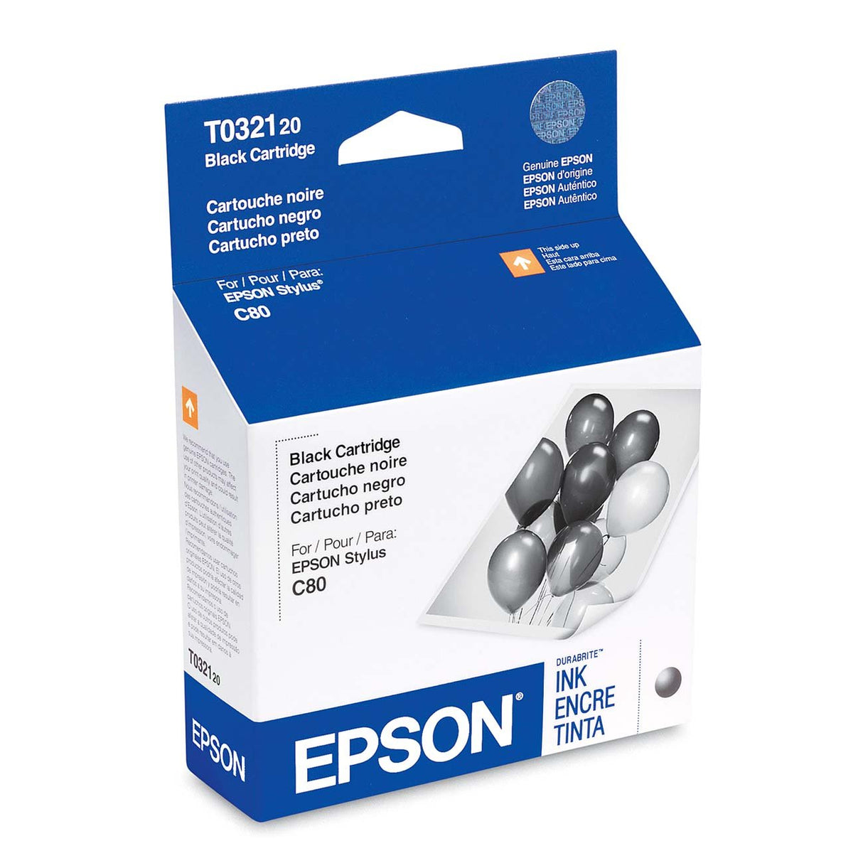 Original Epson T032 Standard-Yield Black Ink Cartridge, T032120