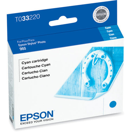 Original Epson T0332  Standard-Yield Cyan Ink Cartridge, T033220