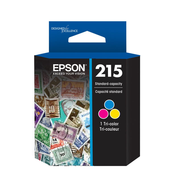 Original Epson T215 Standard-Yield Tri-Color Ink Cartridge, T215530-S