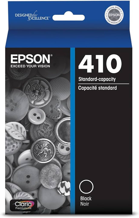 Original Epson 410 Standard-Yield Black Ink Cartridge, T410020