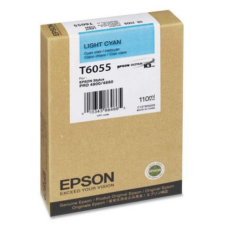 Epson T6055 Light Cyan Ink Cartridge, T605500