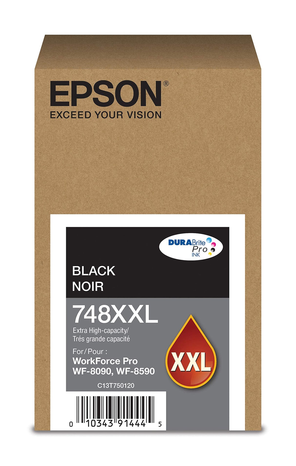 Epson 748XXL DURABrite Pro Extra High-Yield Black Ink Cartridge, T748XXL120