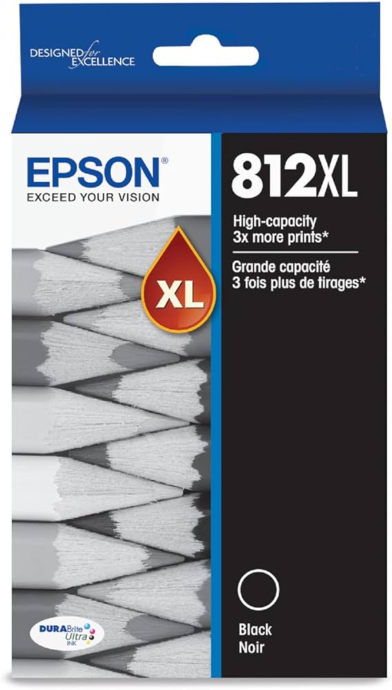 Epson 812XL High Yield Black Ink Cartridge, T812XL120-S