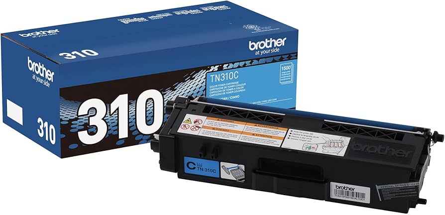 Brother TN310 Standard-Yield Cyan Laser Toner Cartridge, TN310C