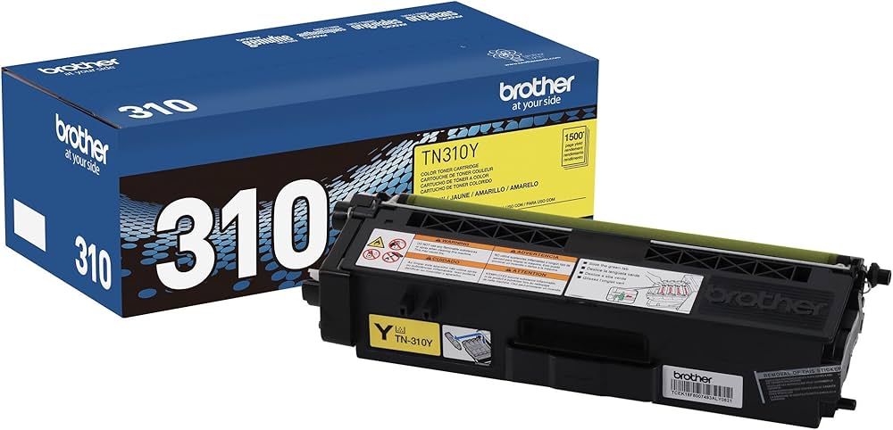 Brother TN310 Standard-Yield Yellow Laser Toner Cartridge, TN310Y