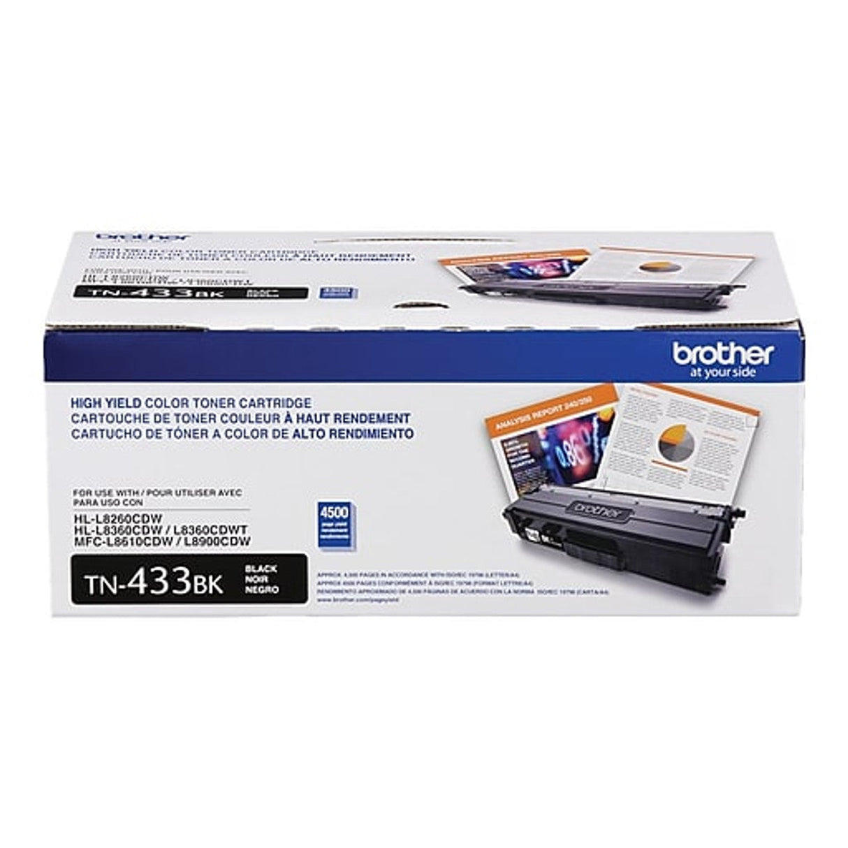 Brother TN-433 Black Toner Cartridge, TN433BK