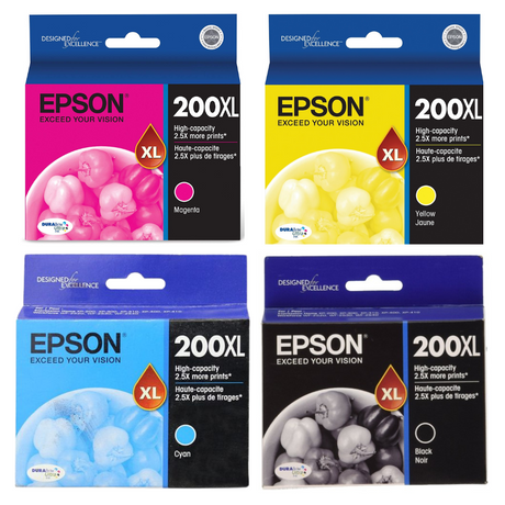 Genuine Epson 200XL Black, Cyan, Magenta & Yellow Ink Cartridge