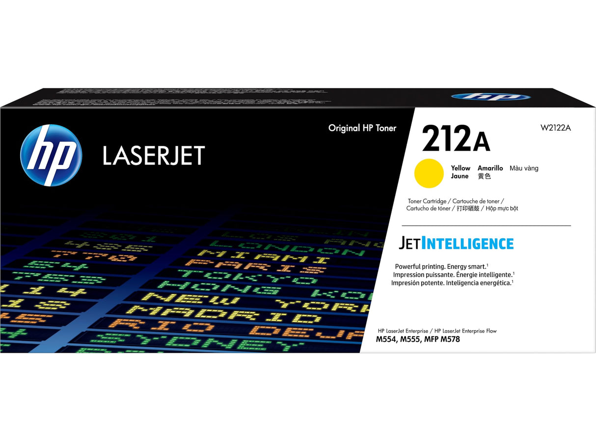 Original HP 212A Standard-Yield Yellow LaserJet Toner Cartridge, W2122A