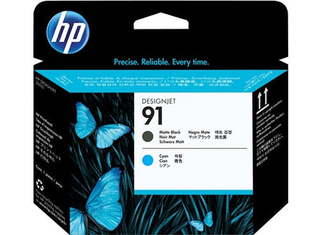 Original HP 91 (C9460A) Matte Black and Cyan Printhead Cartridge