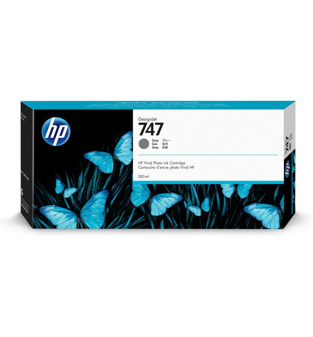 HP 747 300-ml Gray DesignJet Ink Cartridge, P2V86A