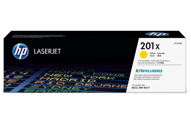 Genuine HP 201X High-Yield Yellow LaserJet Toner Cartridge, CF402X