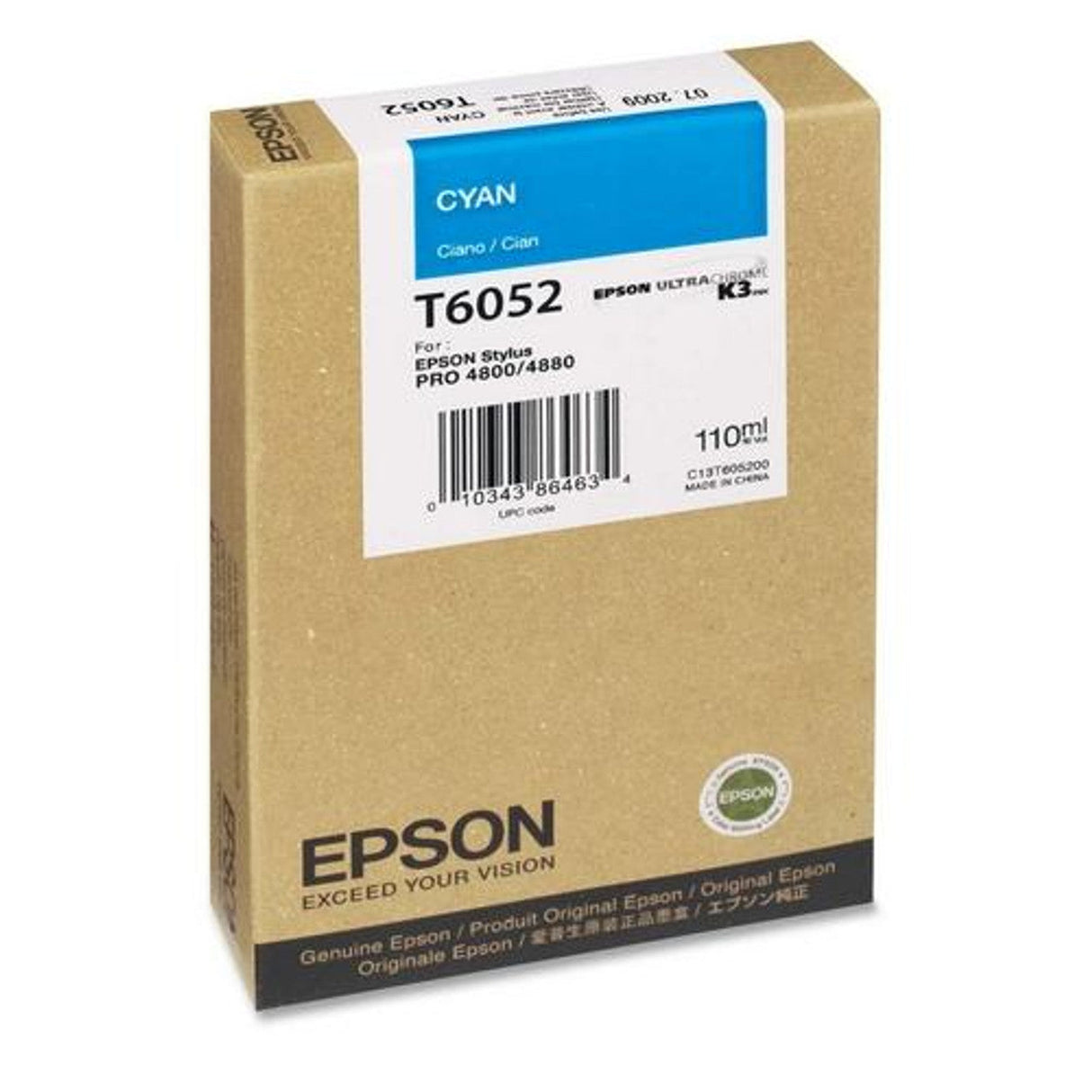 Epson T6052 Cyan Ink Cartridge, T605200