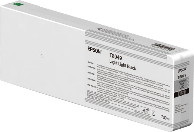 Epson (T8049) 700ml UltraChrome HD Light Light Black Ink Cartridge, T804900