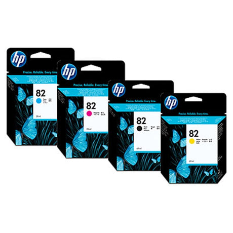 HP 82 28-ml Black, Magenta, Cyan, Yellow Ink Cartridge, 4 Pack