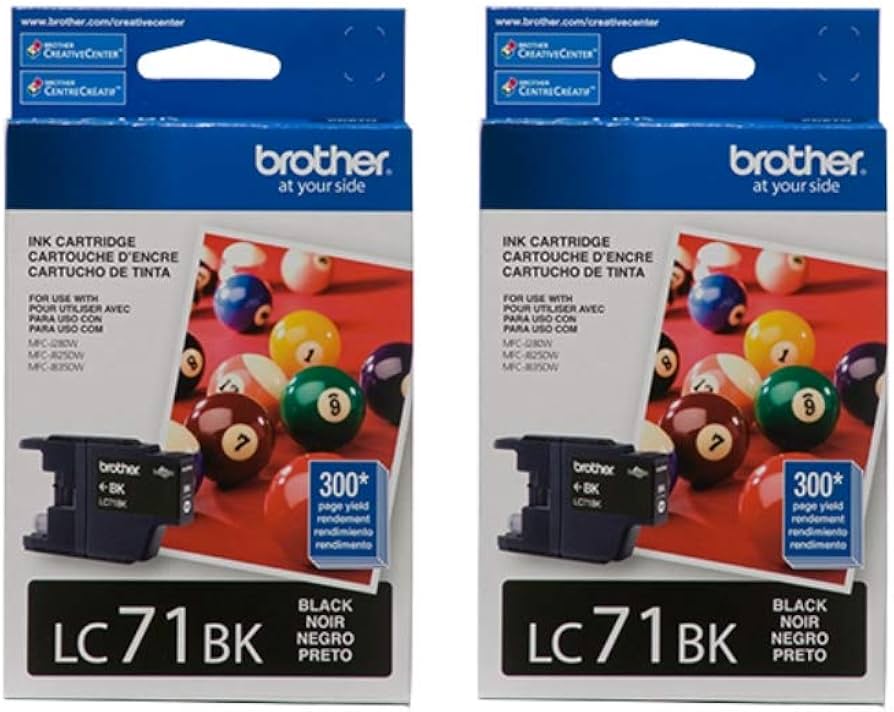 Original Brother LC71 Black Ink Cartridge, Pack Of 2