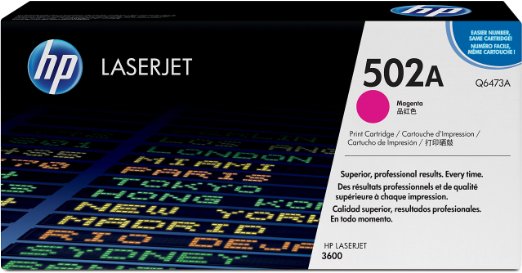 HP 502A Standard Yield Magenta LaserJet Toner Cartridge, Q6473A