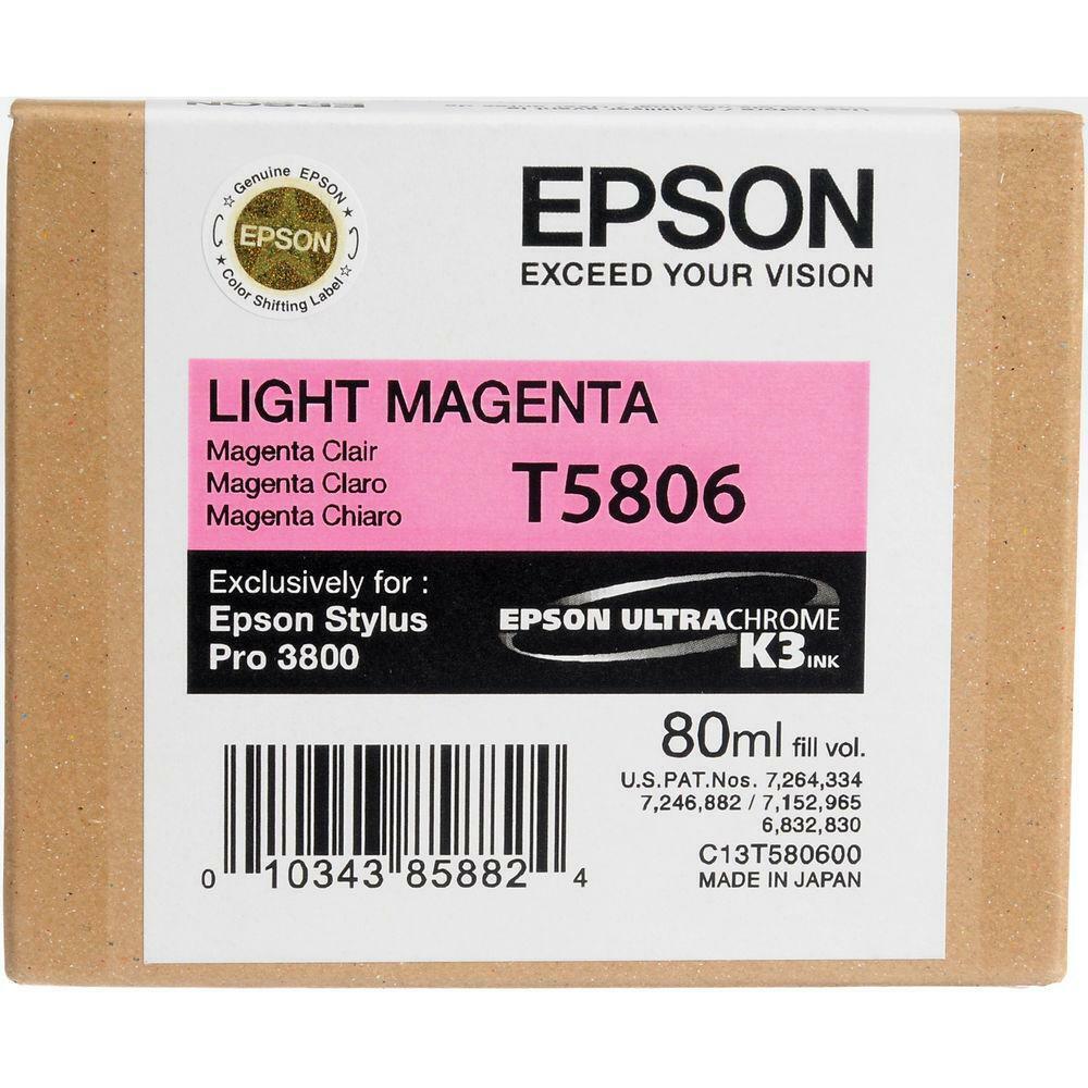 Original Epson T5806 Light Magenta 80ml Ink Cartridge