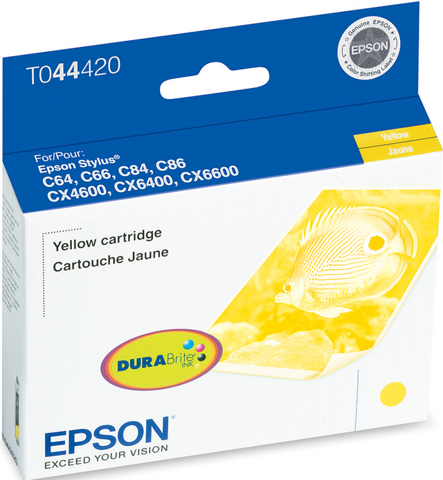 Original Epson (T044) Yellow Ink Cartridge, T044420