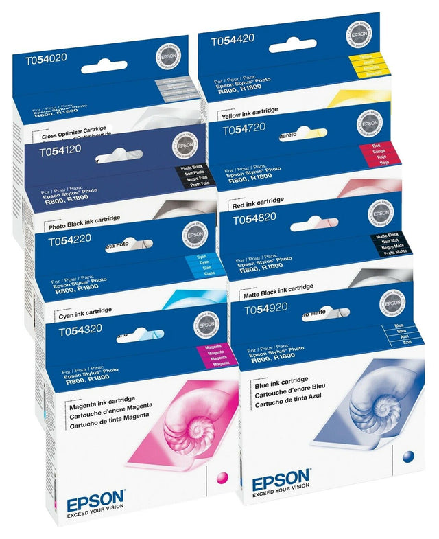 Original Epson T054 Black and Color Ink Cartridges