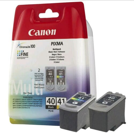 Canon PG-40 Black and Cl-41 Color Ink Cartridge, 0615B009