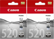 Original Canon PGI-520 Black Ink Cartridges- 2 Pack