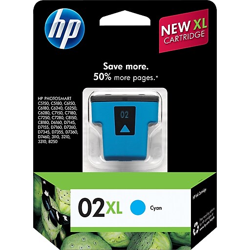 Genuine HP 02XL (C8730WN) Cyan Ink Cartridge