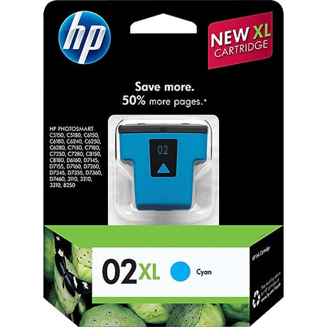 Genuine HP 02XL (C8730WN) Cyan Ink Cartridge