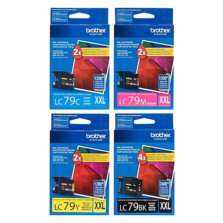 Original Brother LC79 Black, Cyan, Magenta, Yellow Ink Cartridges